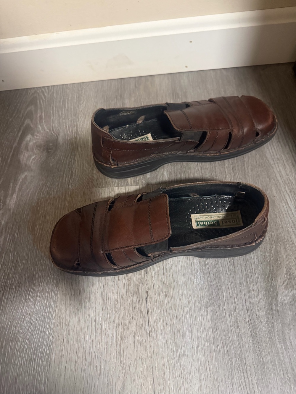 Josef Seibel Women’s 39 Brown Leather Fisherman Sandals Comfort Shoes